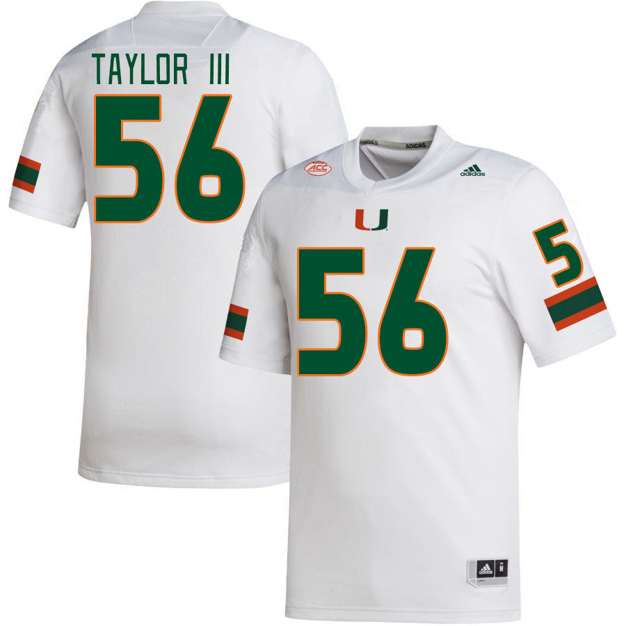 Men #56 Leonard Taylor III Miami Hurricanes College Football Jerseys Stitched-White